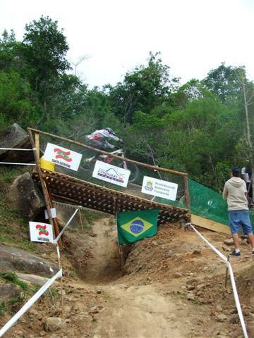 There was downhill training going on during the cross country race.