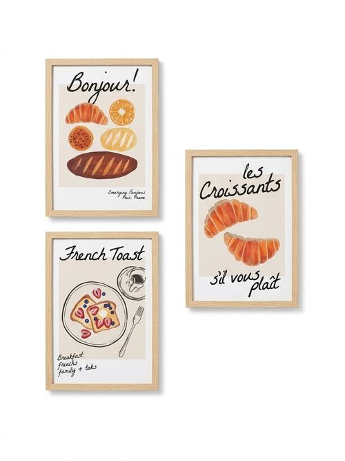 Set of 3 Bonjour Framed Prints