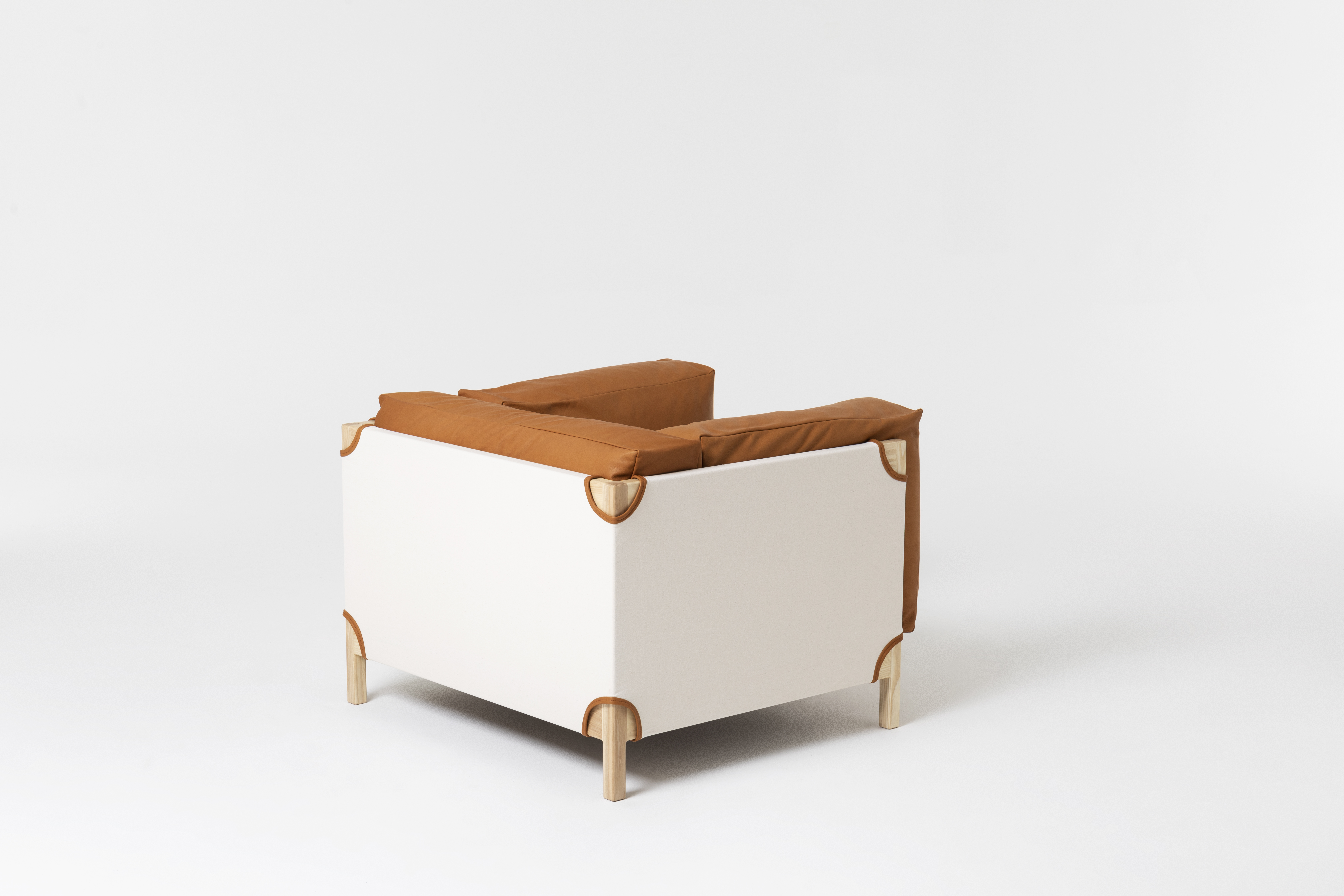 Camp chair in brown by Philippe Malouin for SCP, seen from the back