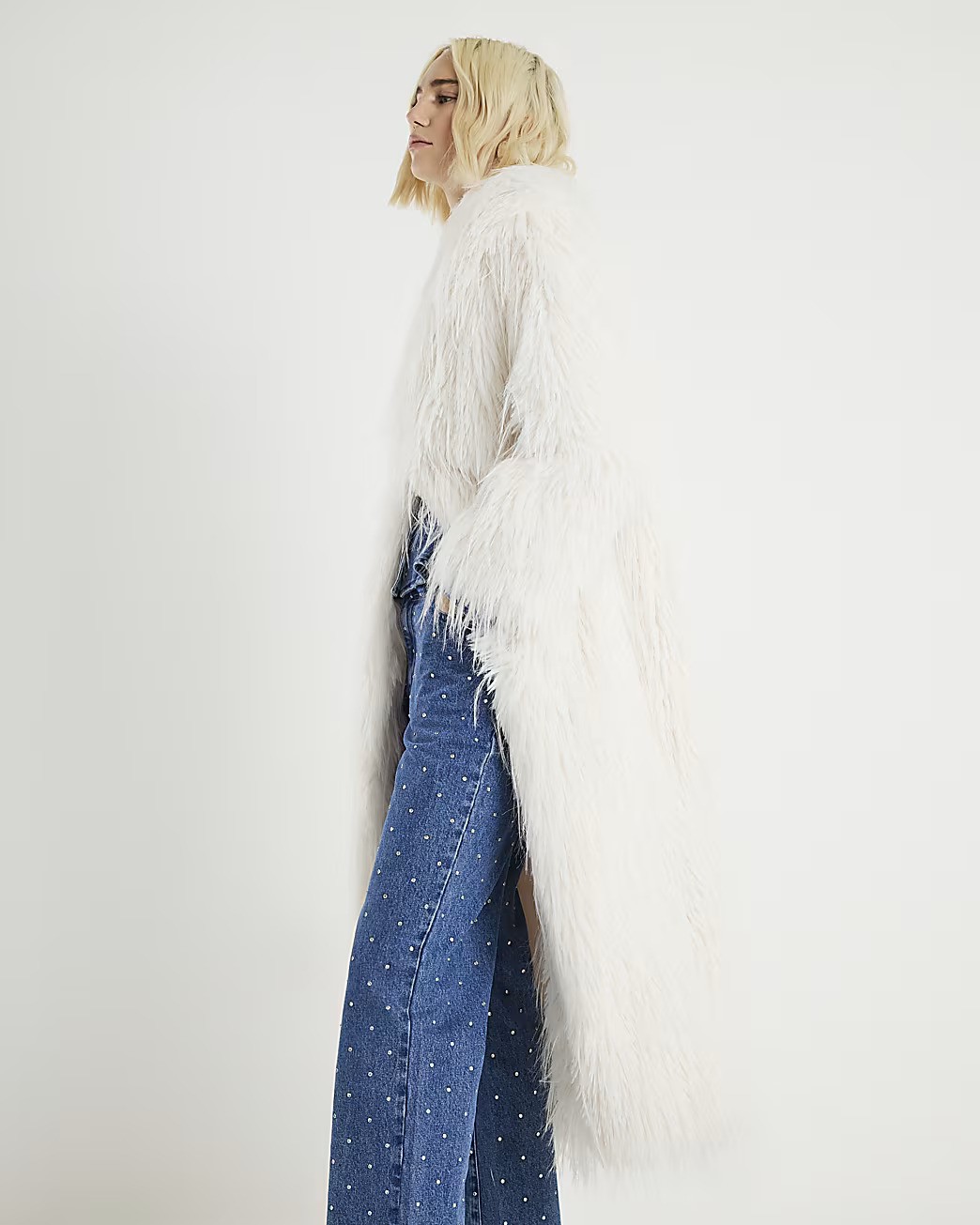 River Island, Faux Shaggy Fur Maxi Coat