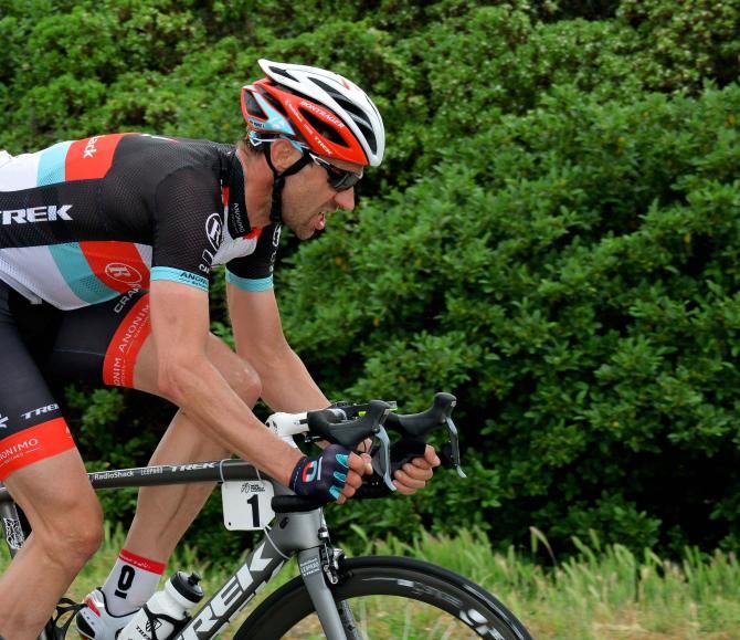 Jens Voigt (RadioShack Leopard) powers away from the leading group