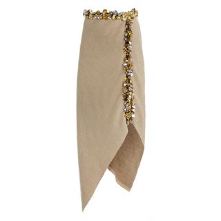 Diotima, Darliston Embellished Linen Midi Skirt