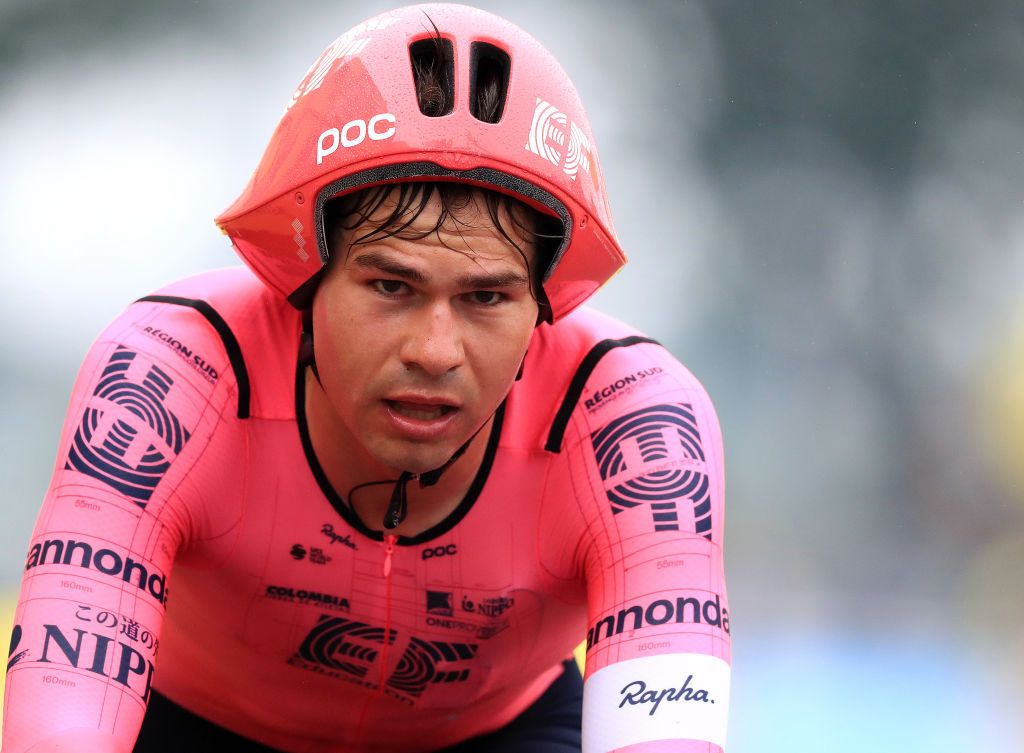 LAVAL ESPACE MAYENNE FRANCE JUNE 30 Stefan Bissegger of Switzerland and Team EF Education Nippo at arrival during the 108th Tour de France 2021 Stage 5 a 272km Individual Time Trial stage from Chang to Laval Espace Mayenne 90m ITT LeTour TDF2021 on June 30 2021 in Laval Espace Mayenne France Photo by Christophe Ena PoolGetty Images
