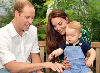 With Prince George on his first birthday, in 2014
