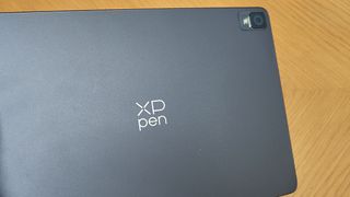 XPPen Magic Drawing Pad review; the rear of a drawing tablet, it's grey metallic