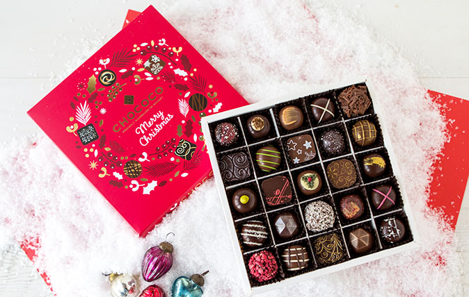 Chococo’s 3 tiered Christmas Selection Box, Cascade of 50 fresh Christmas Chocolates, for £45