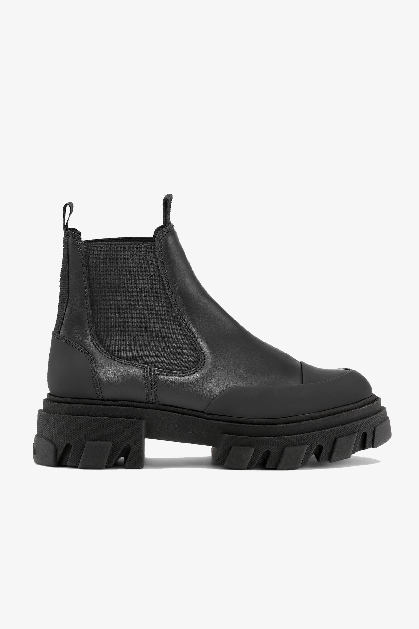 Cleated Low Chelsea Boots in Black