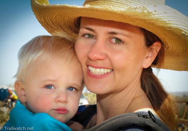 A spectator and her son seem to have survived the weekend in the desert