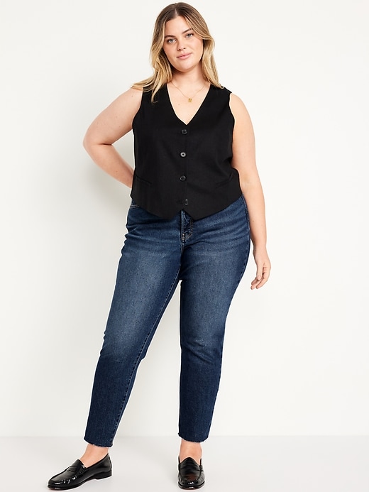 High-Waisted Button-Fly Og Straight Ankle Jeans