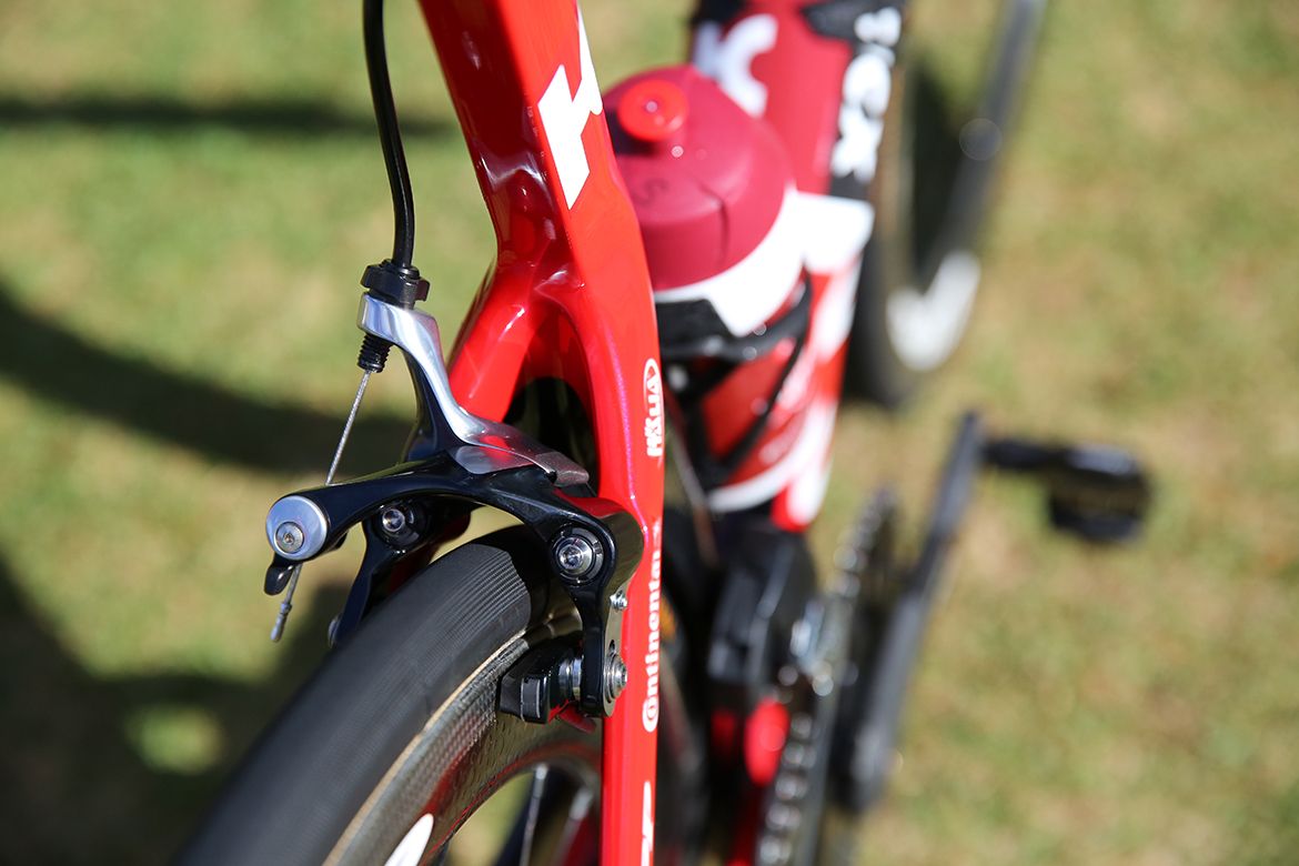 The rear brake on Katusha-Alpecin's Canyon Aeroad - a new SRAM Red caliper?