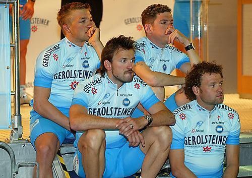 Ren&eacute; Haselbacher quite focused, with (L to R) Robert F&ouml;rster, Sven Montgomery and "Paco" Wrolich