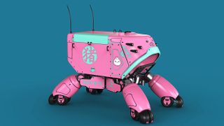 Cute pink Japanese robot model