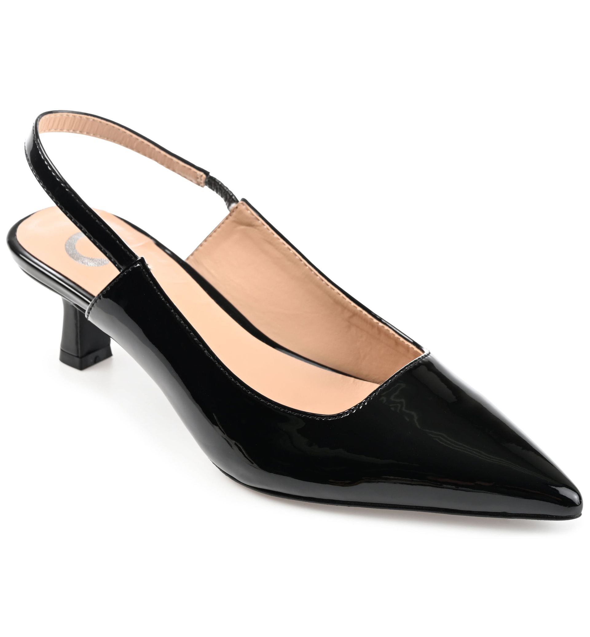 Journee Collection Womens Paulina Kitten Heel Sling Back Pointed Toe Pumps