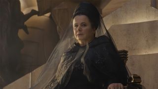 Emily Watson on the throne in Dune: Prophecy 