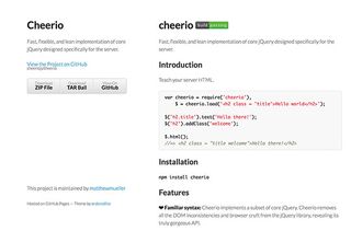 Cheerio makes processing HTML on the server side much easier