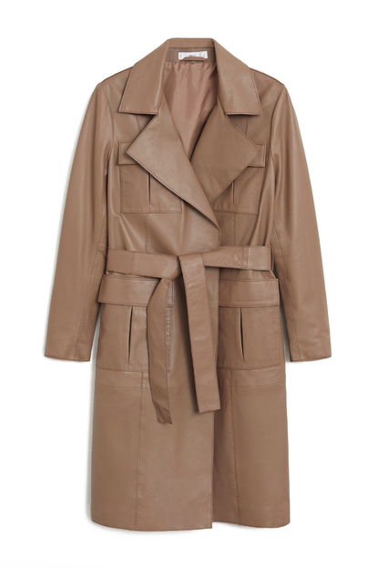 Mango Leather Trench