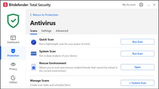 Bitdefender Total Security scan types