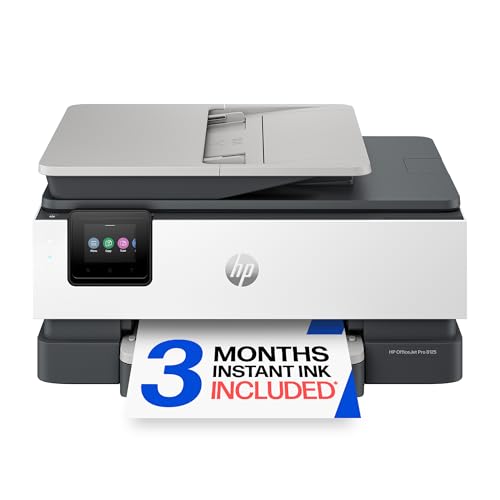 Hp Officejet Pro 8125 Wireless All-In-One Color Inkjet Printer, Print, Scan, Copy, Adf, Duplex Printing Best-For-Home Office, 3 Month Trial of Instant Ink Included, Ai-Capable (c2vj4a)