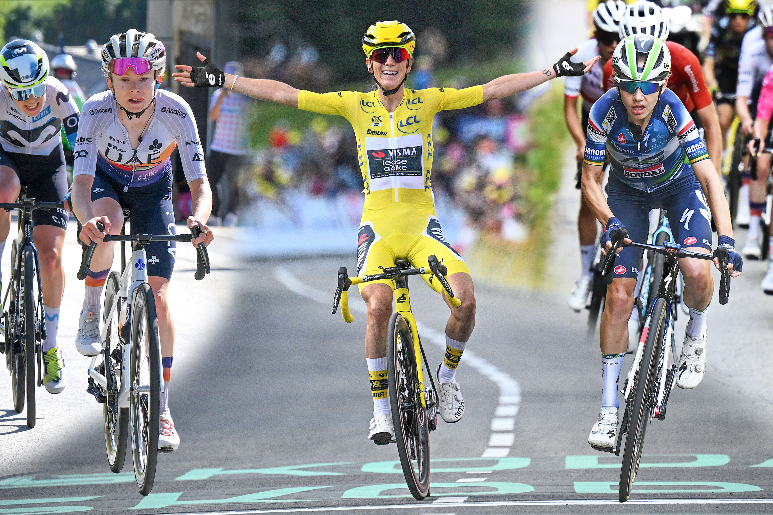 Maëva Squiban (UAE Team ADQ), Pauline Ferrand-Prévot (Visma-Lease A Bike), and Sarah Gigante (AG Insurance-Soudal) all made an impact at the 2025 Tour de France Femmes