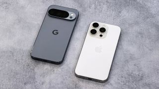 Google Pixel 10 Pro and iPhone 16 Pro on a table