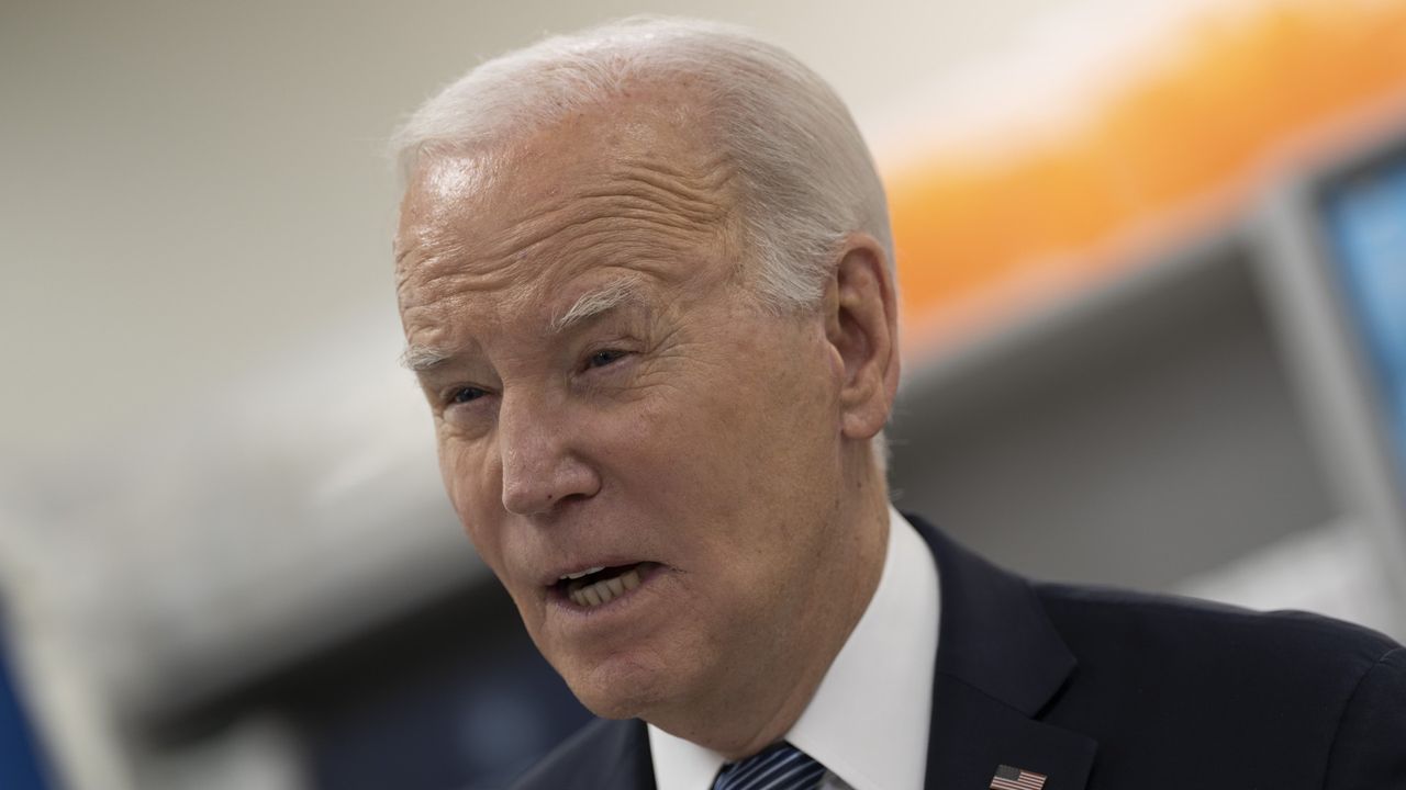 US President Joe Biden speaks during an event