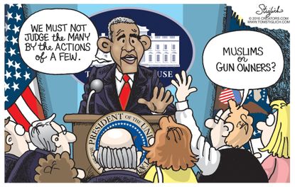 Editorial Cartoon U.S., Gun control debate