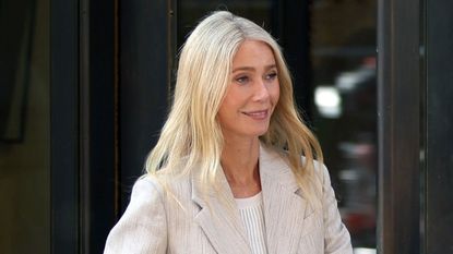 Gwyneth Paltrow in a beige suit