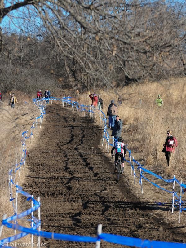 Zach McDonald (Rapha Focus) along on the long straightaway