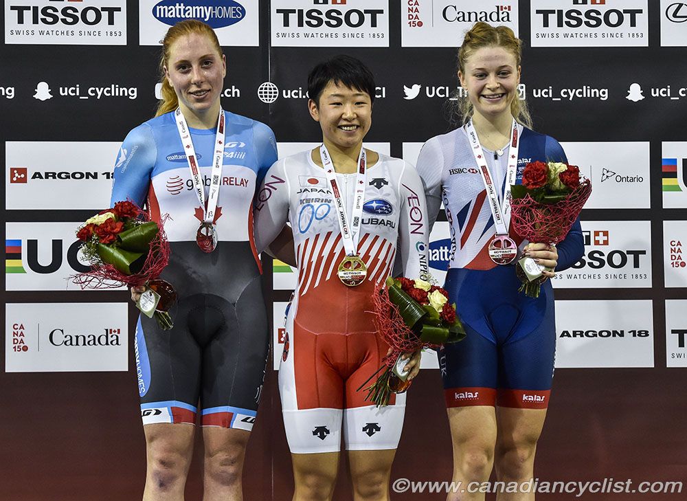 Women Omnium - Allison Beveridge, Yumi Kajihara, Eleanor Dickinson (L-R)