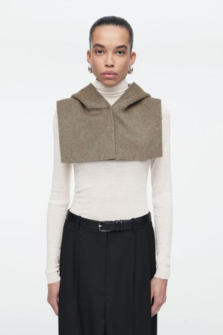 Double-Faced Wool Hybrid Hood