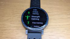 A picture of the workout selection screen in the Amazfit Active Max smartwatch