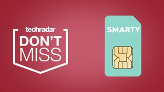 Smarty SIM on a red background