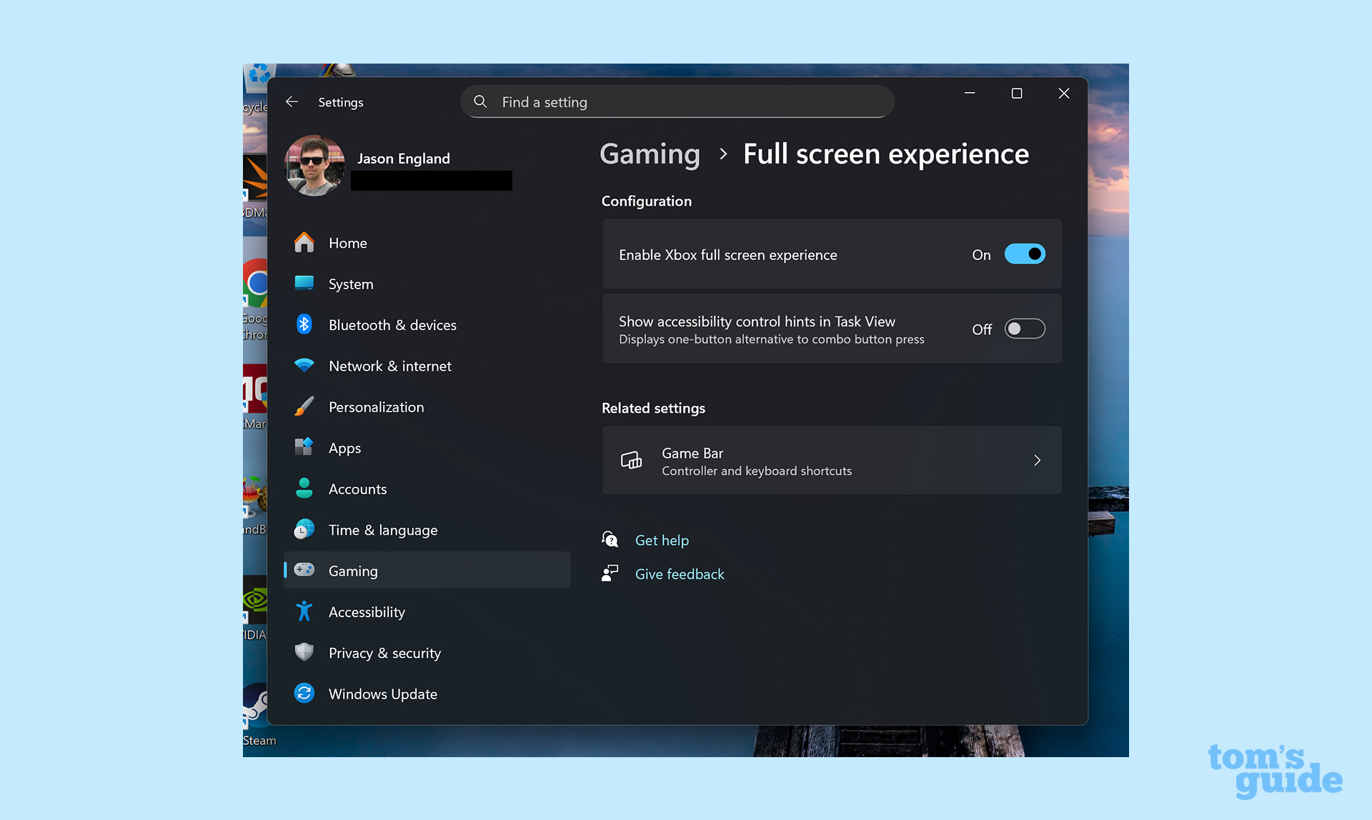 How to enable Xbox Full Screen Experience