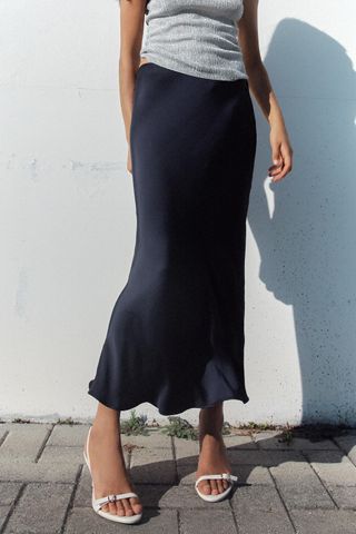 Satin Midi Skirt