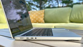 MacBook Pro 14-inch M3 open showing left side