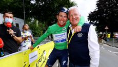 Mark Cavendish and team boss Patrick Lefevere at the Tour de France