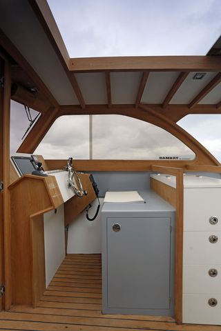 White Ocean's motorboat interior view