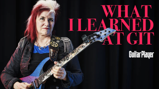 A picture of Jennifer Batten with electric guitar