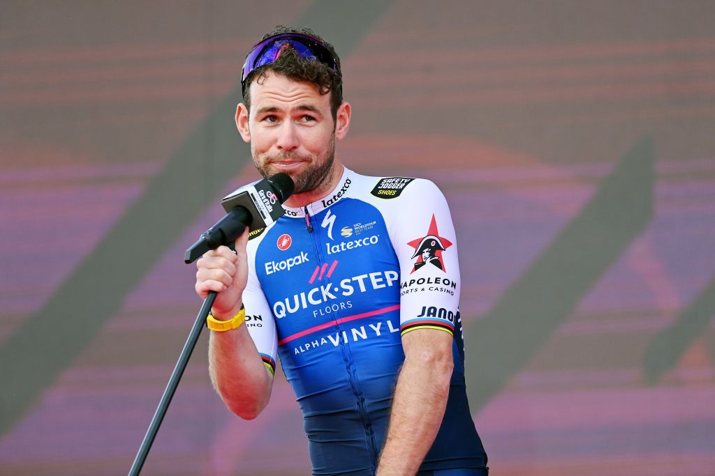 Mark Cavendish at the 2022 Giro d'Italia teams presentation