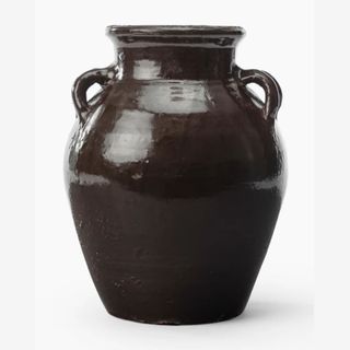 dark brown clay vase