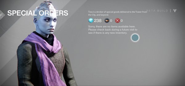 Tess Everis, Special Orders Vendor in Destiny