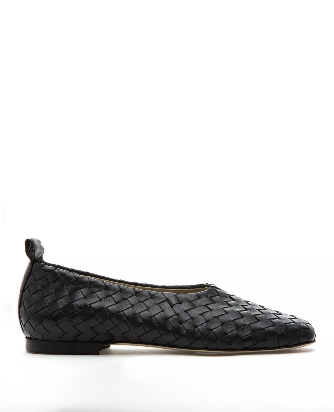 black woven leather opera shoe