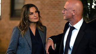 Mariska Hargitay and Christopher Meloni are shown as Olivia Benson and Elliot Stabler on the Law & Order Season 27 premiere.