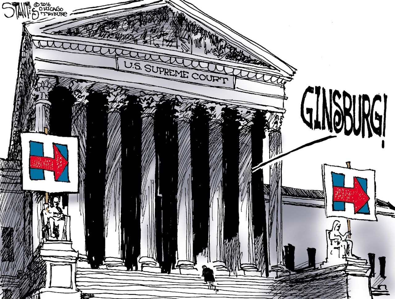 &amp;amp;nbsp;Political cartoon U.S. Ginsburg and Hillary Clinton