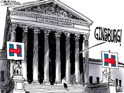 &nbsp;Political cartoon U.S. Ginsburg and Hillary Clinton