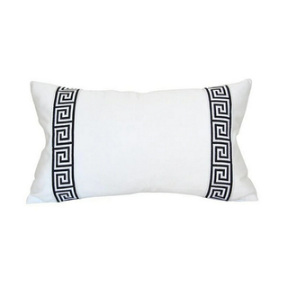 Greek Key Pillow - Black & White