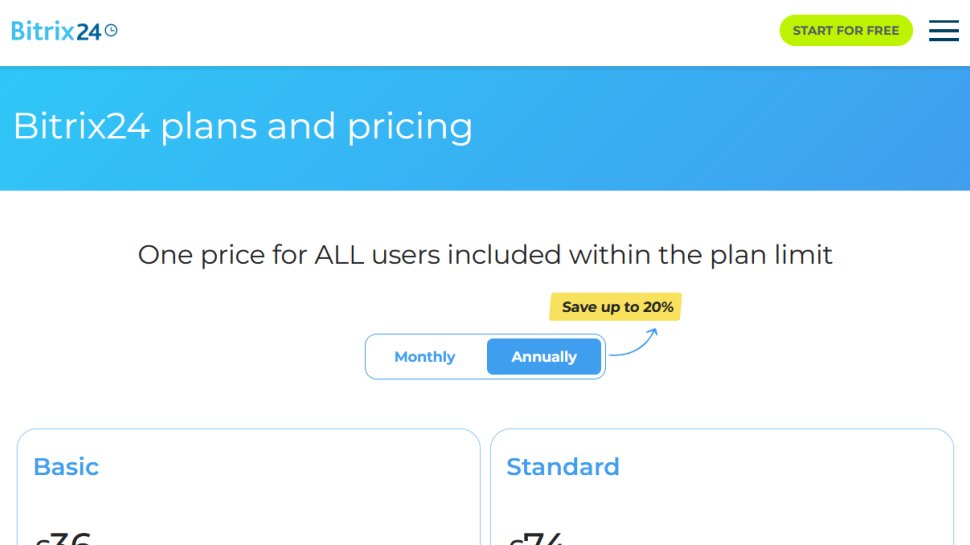 Bitrix24 website screenshot (June 2025).
