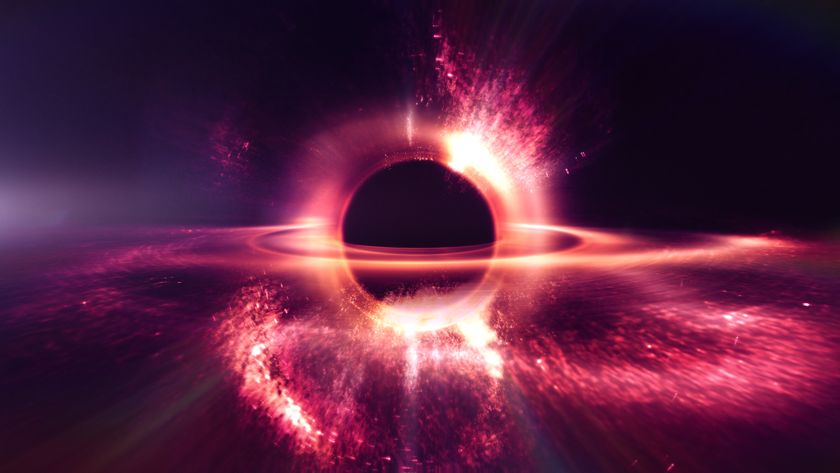 An illustration of a black hole shrouded in dust