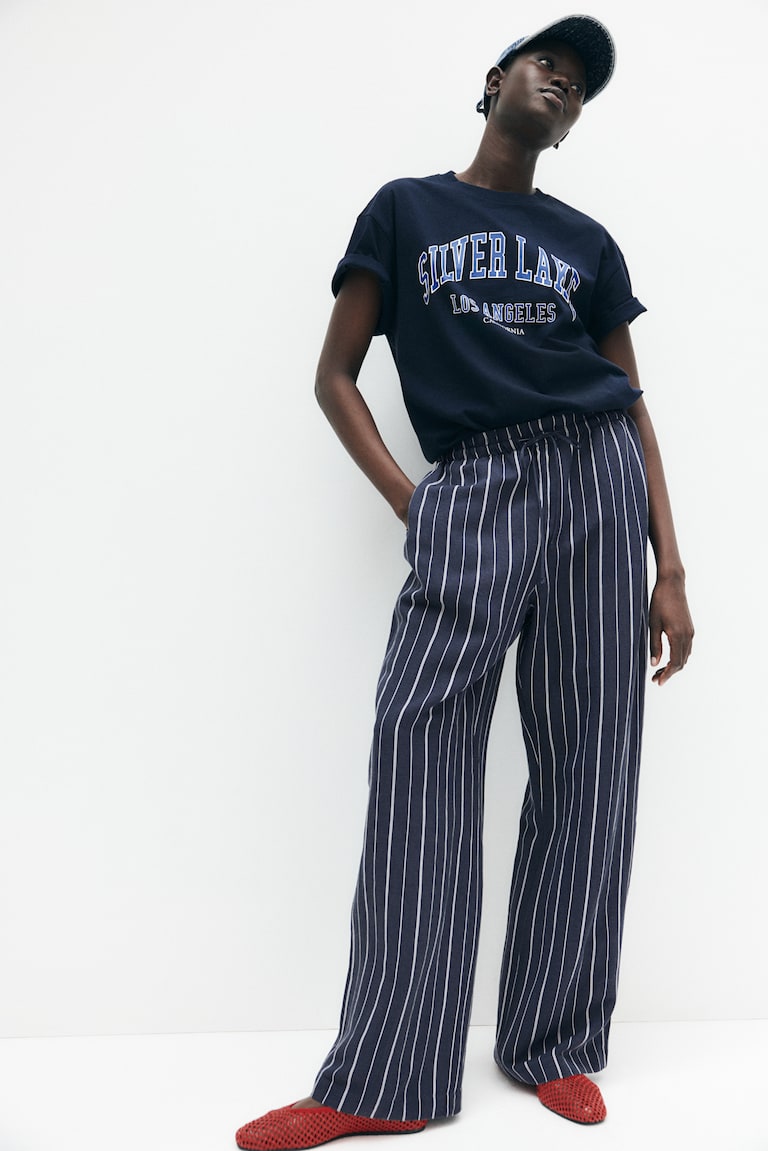 Linen-Blend Trousers