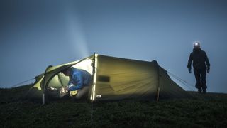 Men setting up Fjallraven Abisko tent